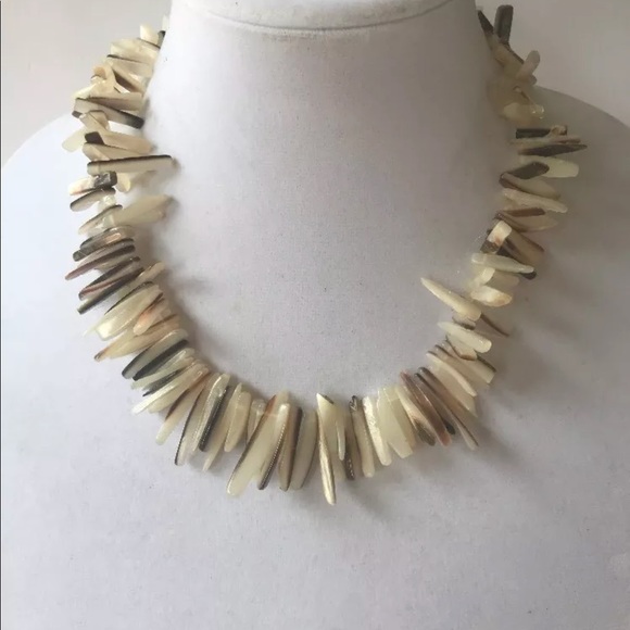 Chico's Jewelry - Necklace glass carved Beads earth tones‎ Chico’s